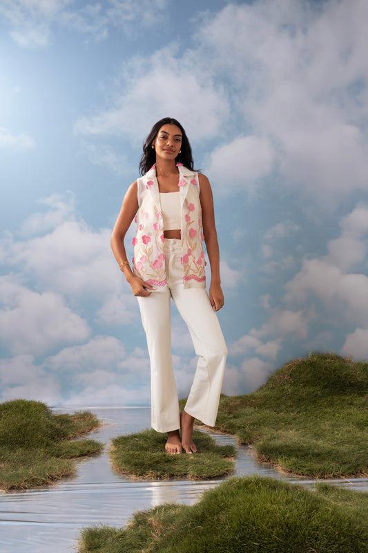 IVORY PINK MESH JACKET