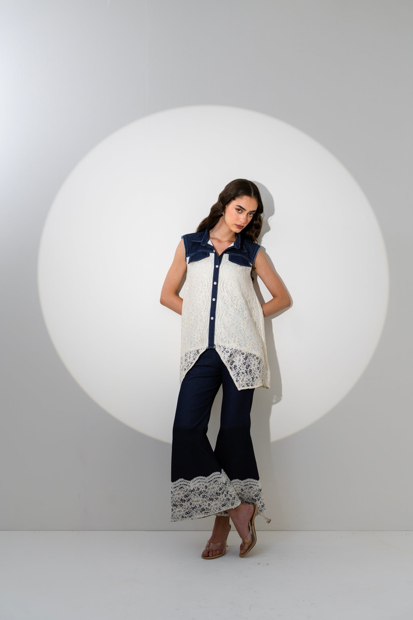 LACE WHISPER DENIM SET