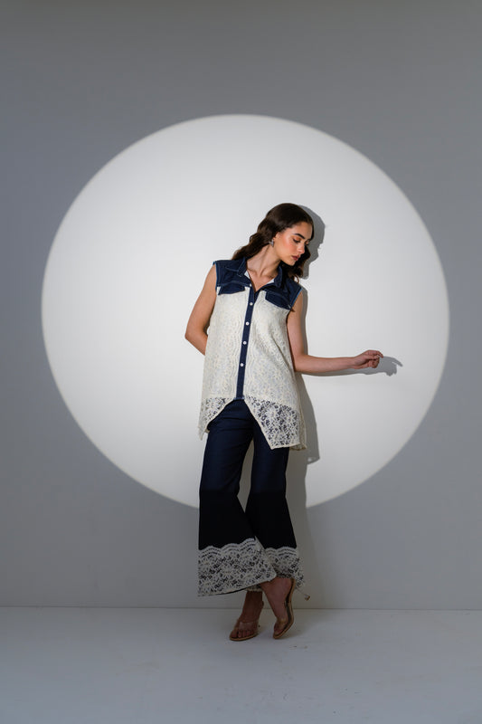 LACE WHISPER DENIM SET