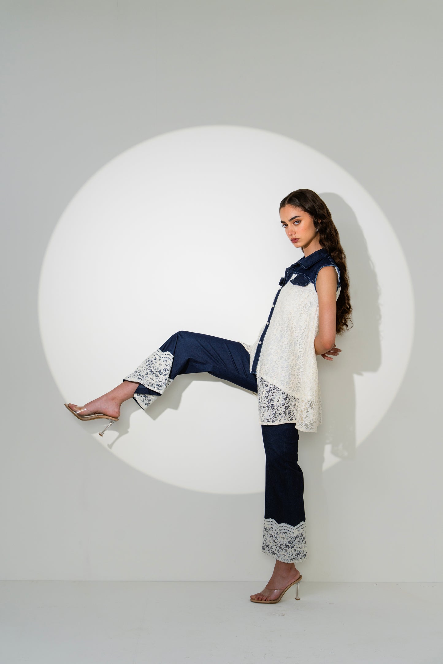 LACE WHISPER DENIM SET